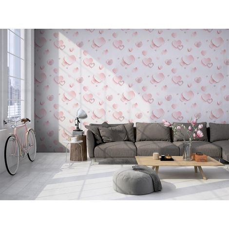 Glitter Gallery Hearts Wallpaper 3D Pink Hearts Wall Paper J92603 (1/4)