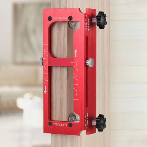 Gabarit de montage de charnières de porte réglable pour défonceuse, compatible charnières 2,5-5 pouces et rayons 1/4 & 5/8 pouce pour mortaise précise en menuiserie et fabrication de portes