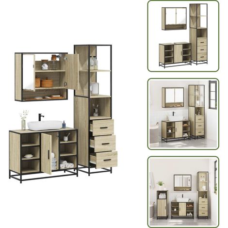 vidaXL Ensemble de meubles de salle de bain 3 pcs chêne sonoma