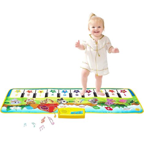 Tapis Musical Pour Enfants - Clavier Électronique Tactile 10 Touches - Jouet Éducatif Pour Développement Auditif Et Motricité - 100 x 35,5 cm - 3 Ans À 6 Ans ×1 (1/5)