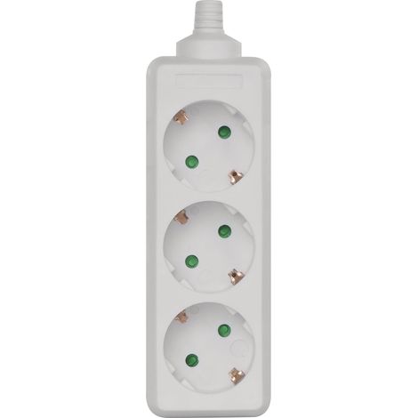 EMOS P0320 Multipresa a 3 vie SCHUKO senza cavo, con protezione bambini, per interno, multipresa di ricambio senza interruttore (1/5)