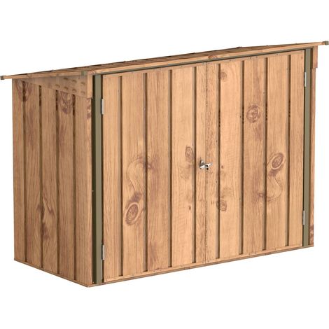 Duramax Bicycle Store for 2 bikes with Fully Wide Double Lockable Doors, Metal Storage Shed, Garden Shed for bikes, Bicycle storage for 2 bikes, Bike storage, Metal Shed, Outdoor Shed, Woodgrain (1/5)