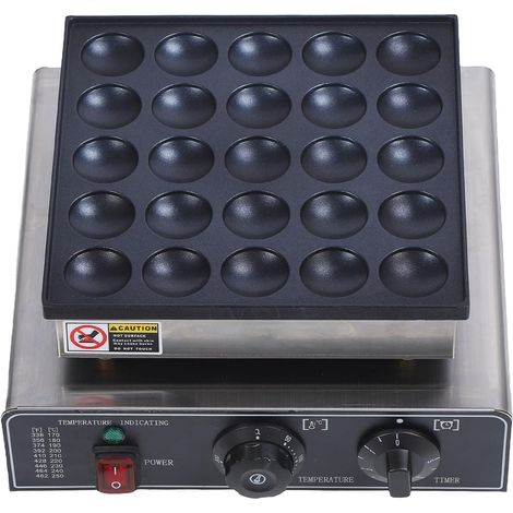 Mini Crêpes à Gaufres à 25 Trous, 950 W, Poêle à Crêpes électrique, Gaufrier à Revêtement Antiadhésif, pour la Cuisine, 50 à 300 ℃ (Prise UE 220V) (1/5)