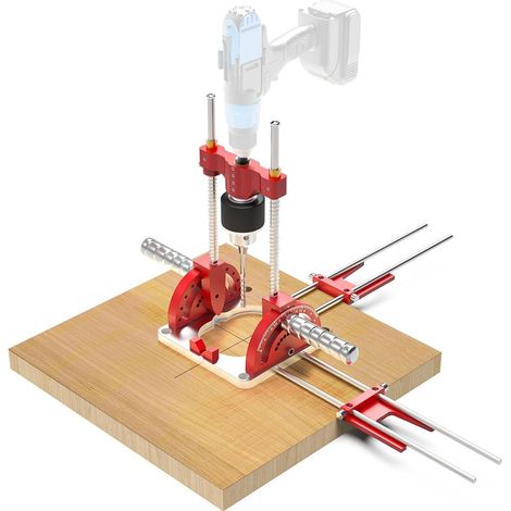 Guide de perçage multi-angles, support de perçage de précision, auto-centré, guide de perçage portable pour perceuses de 1,5 mm à 13 mm, guide d’angle de perçage de 0° à 60° avec mandrin et clé (1/5)