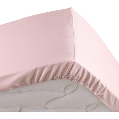 Douceur D'Intérieur – Drap housse rose 180 x 200 cm en percale 78 fils – Bonnet 30 cm pour lit 2 personnes – Douceur et confort exceptionnels (1/4)