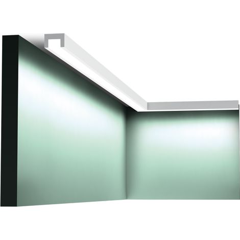 Cornice soffitto parete Orac Decor CX190 AXXENT U-PROFILE cornice per illuminazione indiretta modanatura tipo stucco design classico senza tempo bianco 2 m (1/6)