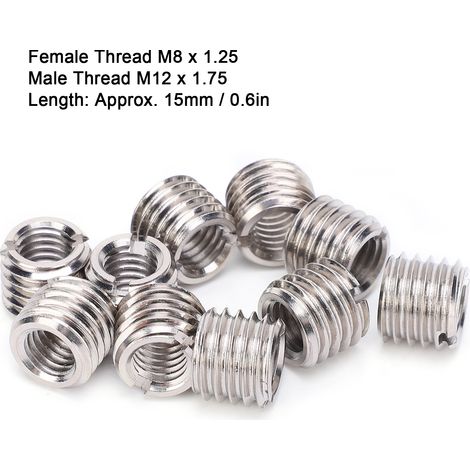 10 Innenschrauben M81,25 und Außenschrauben M121,75, Länge 15 mm (1/4)