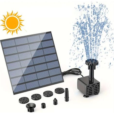 Un kit de bomba de agua solar con 6 boquillas para fuentes exteriores. Ideal para ti. (1/5)