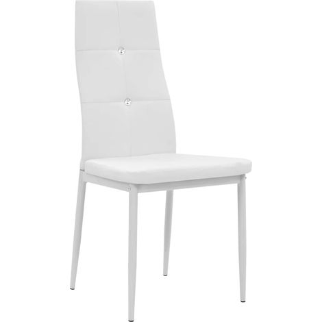 Maison Exclusive - Esszimmerstühle 2 Stk. Weiß Kunstleder (1/5)