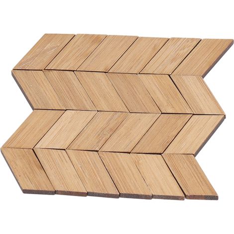 Parquet réaliste miniature en bambou pour maison de poupée 1/12, 24 pièces, assemblage DIY, pour chambre et salon, planches décoratives (1/5)