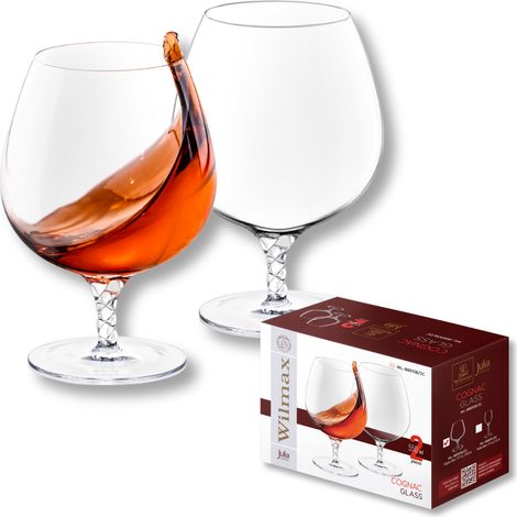 Bicchieri da cognac fatti a mano Wilmax, set da 2  550 ml  bicchieri da cognac girevoli  bicchieri da cognac  bicchieri da champagne  bicchieri da brandy konjak  bicchieri da cocktail  bicchieri da gr (1/5)