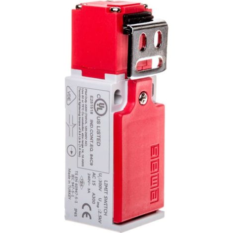 Interruptor L5 en carcasa de pl谩stico, 1NC+1NO, llave met谩lica curvada, T0-L5K23LUM321