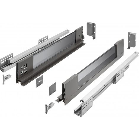 Unterflur-Vollauszug Schubkastensystem Auszug Anthrazit Glaszargen 300mm 86mm (1/5)