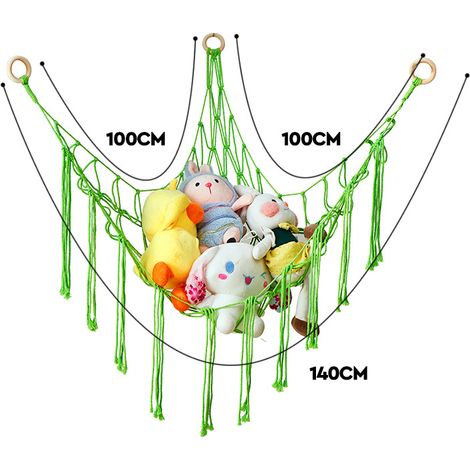Filiyano-Hamac de rangement pour peluches - Filet de rangement pour ours en peluche - Vert (1/5)
