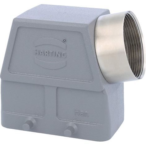 HARTING Han 10B Capot haut, 1xM40 sortie de câble latérale, pour 2 étrier (sur la partie inférieure) Presse-étoupe M40 Plage de serrage 19,0 mm - 28,0 mm - 1 Stück (1/3)