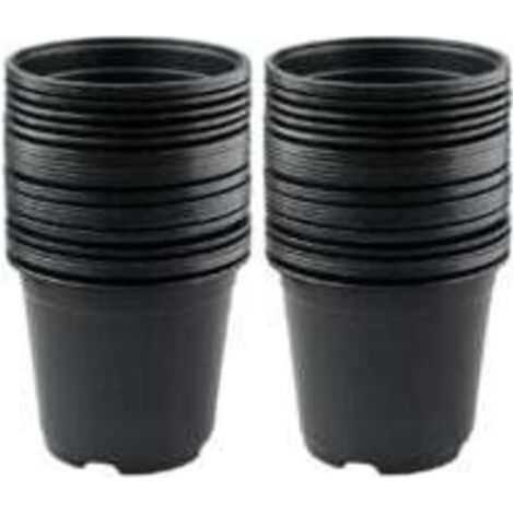 Lot de 50 Pots de Fleurs en Plastique Noir de 15 cm pour Plantes succulentes, légumes et boutures (1/4)