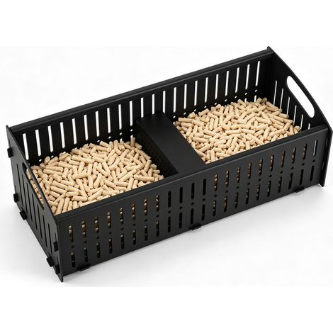 TolleTour Panier à pellets pour poêle 28 cm chambre simple en métal avec pelle à granulés (1/5)