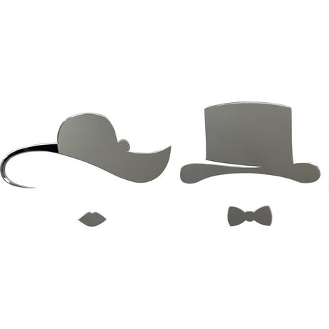 Pictogramme WC relief Plexi.- Plexi miroir argent - Petit format (1/5)