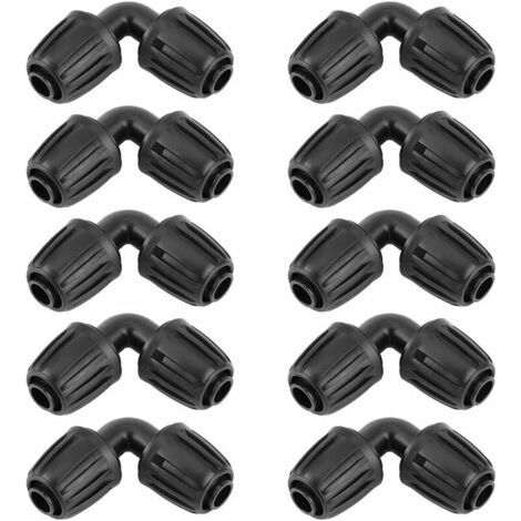 10 Pièces Adaptateur Coude d'Irrigation Goutte à Goutte, Tuyau d'Arrosage Coude Connecteur Universel Coude Joint de Accessoires d'Irrigation Agricole (1/5)