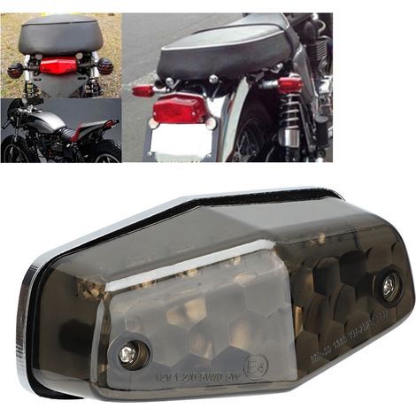 Feu arrière LED pour moto, feu stop/frein de stationnement, accessoire moto compatible Yamaha, lentille fumée (1/5)