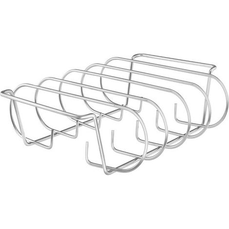 Grille à côtes - Grille de barbecue - Acier inoxydable antiadhésif - 31,3 x 25,3 x 7,3 cm - Argent (1/5)