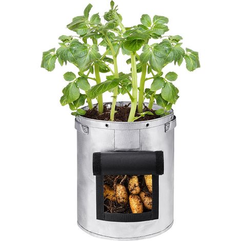 Bolsa de cultivo de PVC impermeable con ventana de cosecha para patatas, frutas, verduras y flores - Bolsa mediana de 26 litros (7 galones) (1/5)