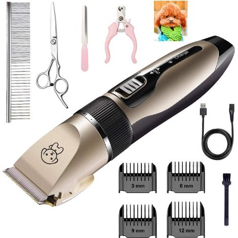 Tondeuse électrique sans fil rechargeable P Shaver, silencieuse et peu bruyante, pour chiens, chats et autres animaux de compagnie.-AquaForge