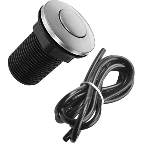 Bouton pneumatique, 32Mm, inox, noir, pour broyeur de déchets (1/5)