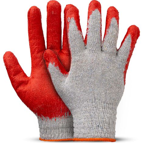 Gants à empeigne en coton-polyester enduits de latex, 10 paires, taille 9, amio-04630 (1/5)