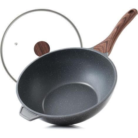 28 cm Non-Stick Granite Wok, Suitable for All Induction Hobs (1/5)