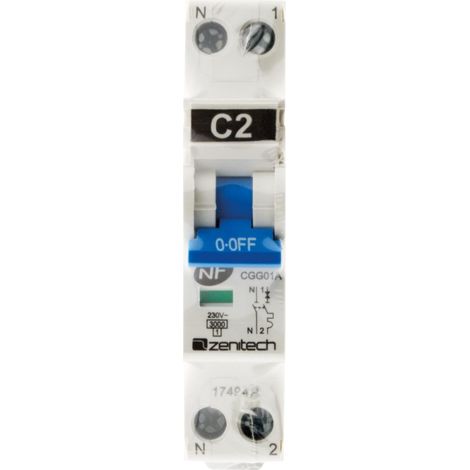 Disjoncteur PH/N - 2A NF pour cumulus et chauffe eau (1/5)