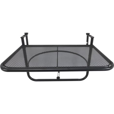 Balcon Mesa colgante avec bras réglable 3 positions hauteur métal 60x56x50 cm Noir