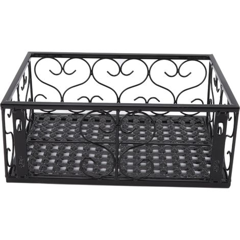 Support pour pot de fleurs de balcon en fer épais, étagère décorative avec fixations pour balustrade de patio et rebord de fenêtre, compatible avec les balustrades de 2,5 cm/1 pouce. (1/5)
