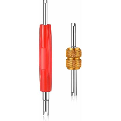 R134 R12 A/C HVAC Valve Core Remover Tool of Air Conditioner, Car Double Head Valve Core Repair Tools for Car Truck, Repair Install/Remove Tool