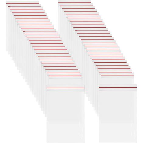 Lot de 500 Sachets Zip, Sacs Plastique Refermables 8x12cm, Film Polyéthylène, Pour Aliments, Bijoux, Stockage (1/4)
