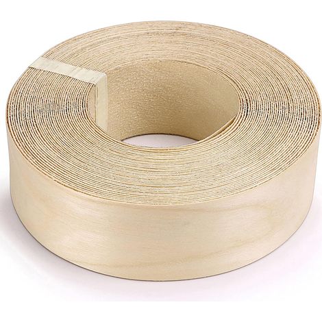 Placage bois, bois de placage, bande de chant thermocollant en mélaminé, pour étagère, armoire, cadre de porte, 50mm× 15m, bouleau (1/5)