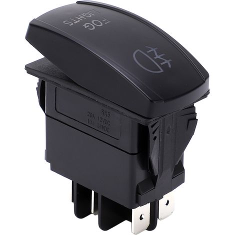 Interrupteur à bascule pour feux antibrouillard, 5 broches, marche/arrêt, LED, 12 V/24 V CC, -40 °C à 85 °C, en ABS, pour bateaux, camions et yachts. (1/5)