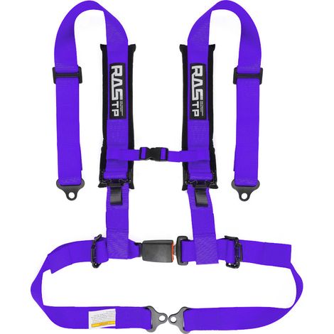 Car modification 2-inch four-point go-kart racing seat belt quick-release seat safety belt set - high strength polyester, four-point - purple (1/4)