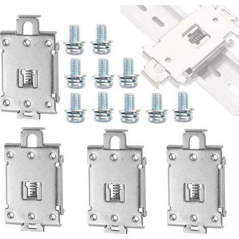 4 Pcs Collier Serrage Fixe Rail Din 35 mm Clip Montage Métallique Équerre Fixation Support Universel Relais À Semi-Conducteurs Petits Appareils Dans L'armoire Électrique (1/5)