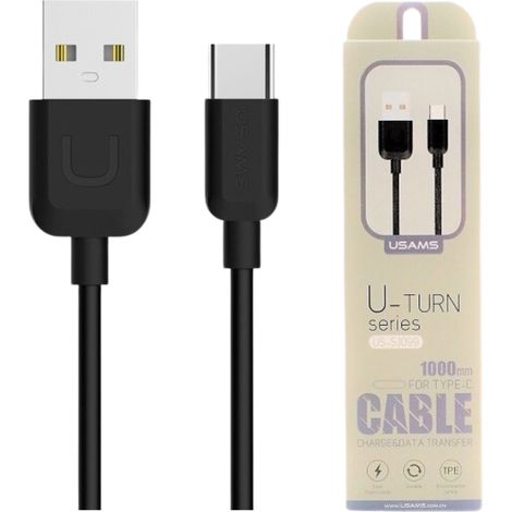 Usams U-Turn USB-C Kabel 1m schwarz/schwarz 2A TCUSBXD01 (US-SJ099) (1/3)