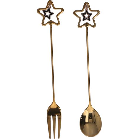 Cuillère Pendentif Innovante, Fourchette à Dessert Polyvalente pour Agitation - Idéale pour Mariage, Cuisine, Hôtel en Forme d'Étoile (1/5)