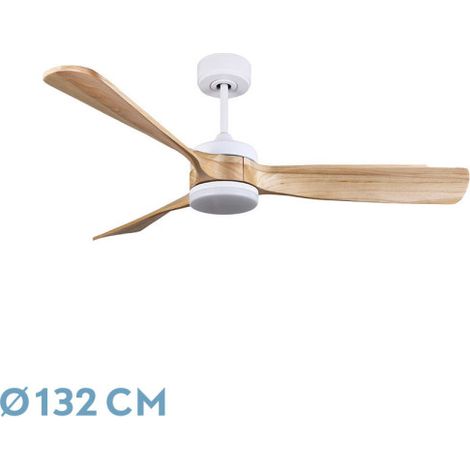 FABRILAMP Ventilator Dc Orient 26w White 3 Flügel Buche 132d 6vel 3farbig 2950lm Fernbedienung,Speicher,Timer