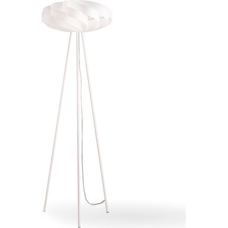 Piantana Moderna Flat Polilux ® Bianco E Metallo 1 Luce E27 (1/2)