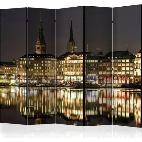 Paravento - Night in Hamburg II [Room Dividers] - 225x172 (1/4)