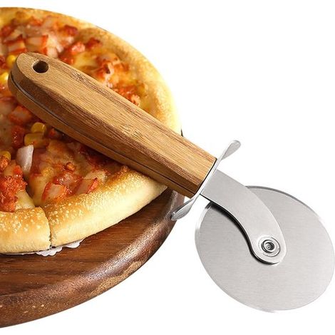 Tagliapizza, utensile da cucina, per tagliare la pizza, acciaio inossidabile, 20,7 x 8,4 cm, argento (1/5)