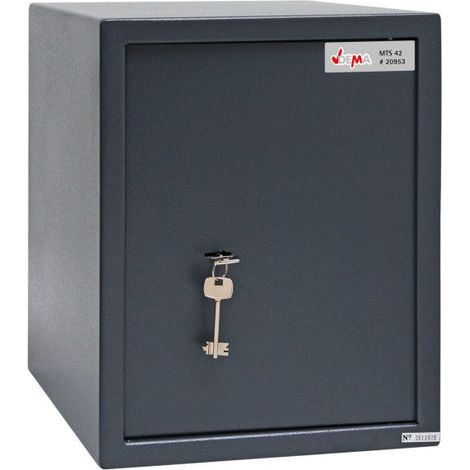 Dema – Coffre-fort de bureau 42 litres – Verrouillage mécanique avec double pêne – Acier renforcé – Dimensions 300 x 370 x 380 mm