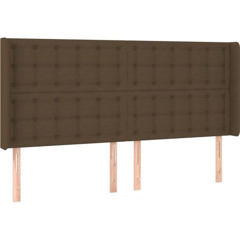 Maison Exclusive - Testiera ad Orecchio Marrone Scuro 183x16x118/128 cm in Tessuto