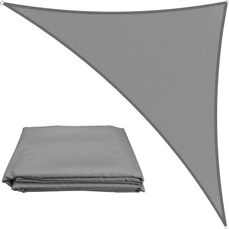 Voile d'ombrage triangulaire imperméable 3x4x5 m - Voile d'ombrage pour extérieur avec protection UV pour arrière-cour, piscine, patio et activités de jardin et usage familial (Gris clair) (1/5)