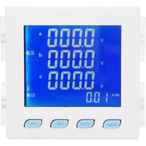 LT194E-9SY Weißer 3-Phasen-Energiezähler – Multifunktions-LCD-Display zur Spannungs- und Strommessung (1/5)