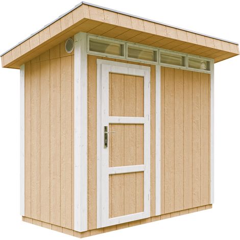 Caseta de jardín de CALIDAD PREMIUM 3m²-L161xW294cm - con Suelo,Baldosas Bituminosas y Pintura - Construcción con paneles LP Smartside - Cobertizo jardín exterior TIMBELA M901 - Harvest honey (1/5)